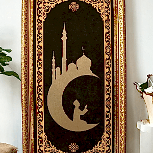 Ay Cami Kaligrafi Hat Sanatı Tablo 40x80 cm