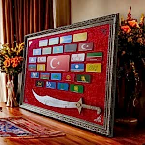 27 Büyük Türk Devletleri Kılıçlı Tablo 60 x 80 cm